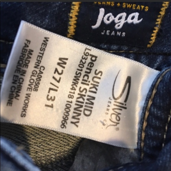 SILVER SUKI NEW SUKI PENCIL SKINNY JOGA JEAN Size 27βWX31βL - Picture 5 of 7